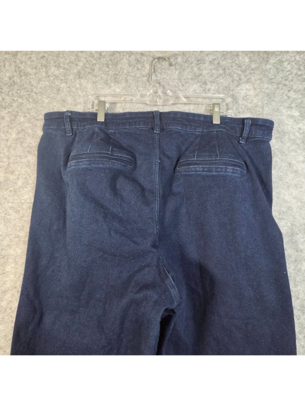 Ava & Viv Wide Leg Cropped Jeans Plus Size Raw Hem Dark Wash Denim 22 - Picture 7 of 10